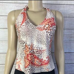 ST. JOHN Women Swim Tankini Multicolor  Paisley  Top Size 10